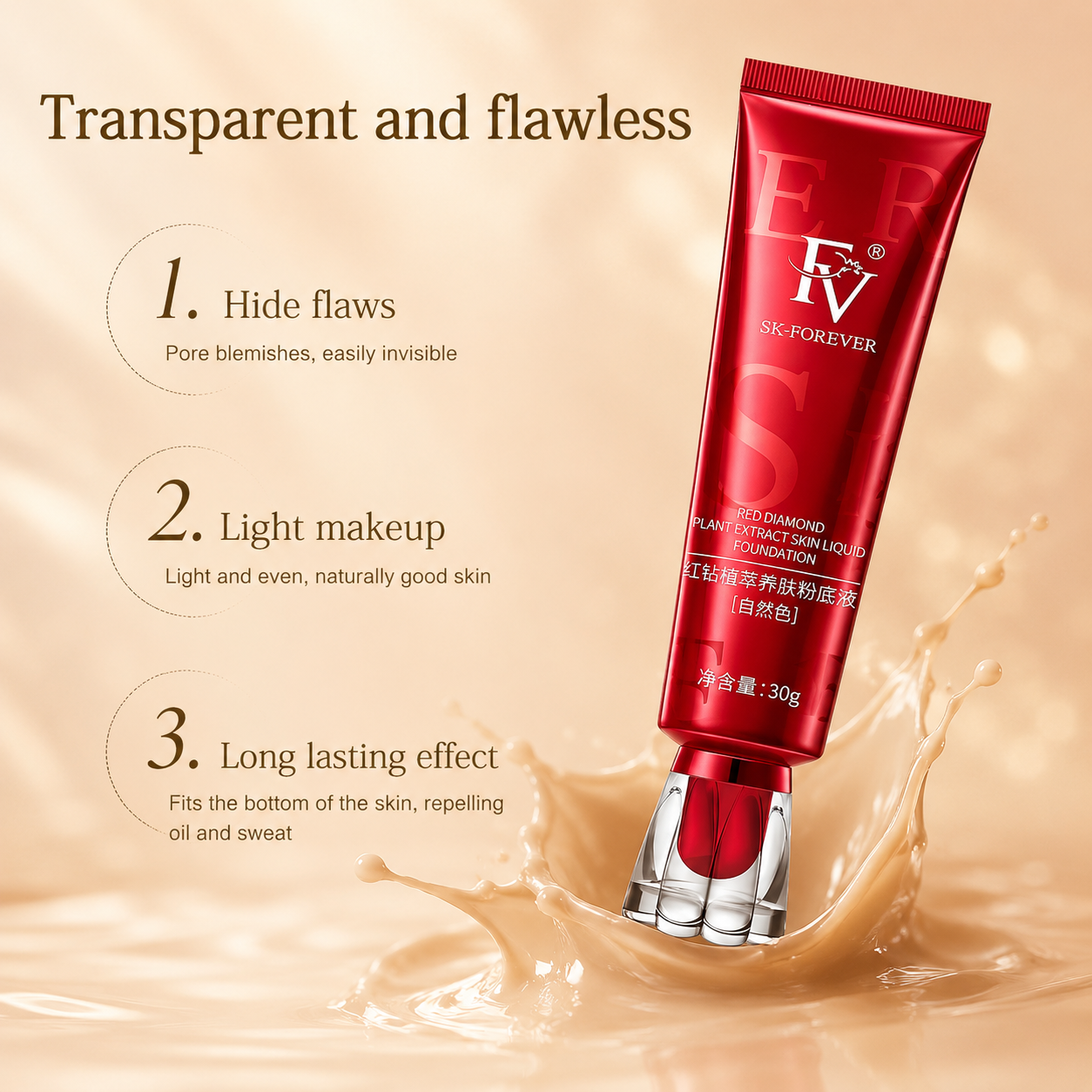 Creamy Full Coverage Foundation – 12 Hour Long Lasting Makeup Base For All Skin Types