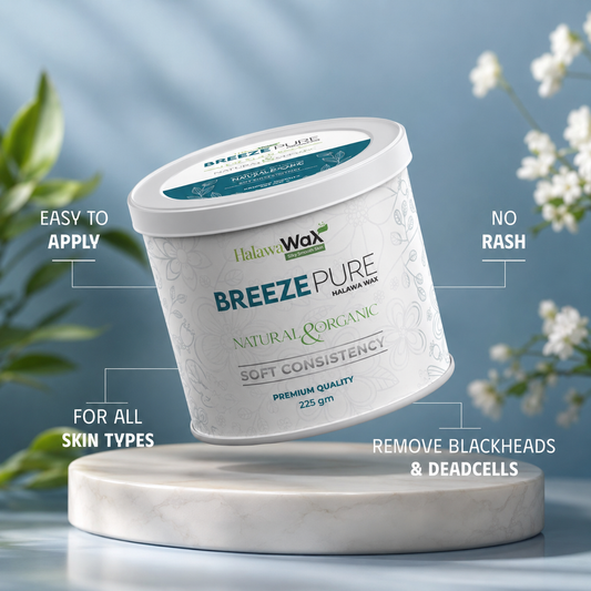 Breeze Pure Hair Removal Wax 225g – Painless White Cream Wax For Sensitive Skin