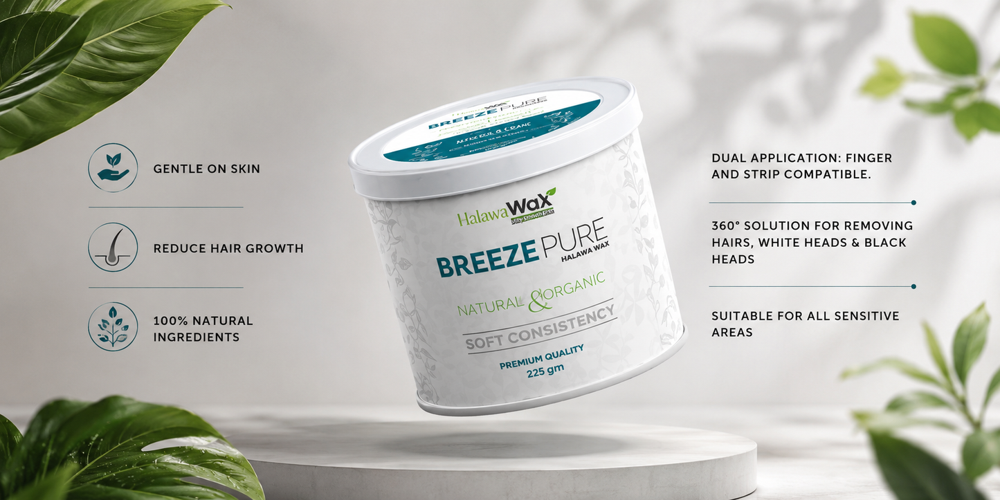 Breeze Pure Hair Removal Wax 225g – Painless White Cream Wax For Sensitive Skin