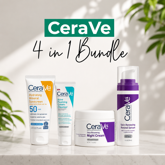 4-in-1 Premium Skincare Bundle – Cleanser, Night Cream, SPF 50 & Retinol Serum